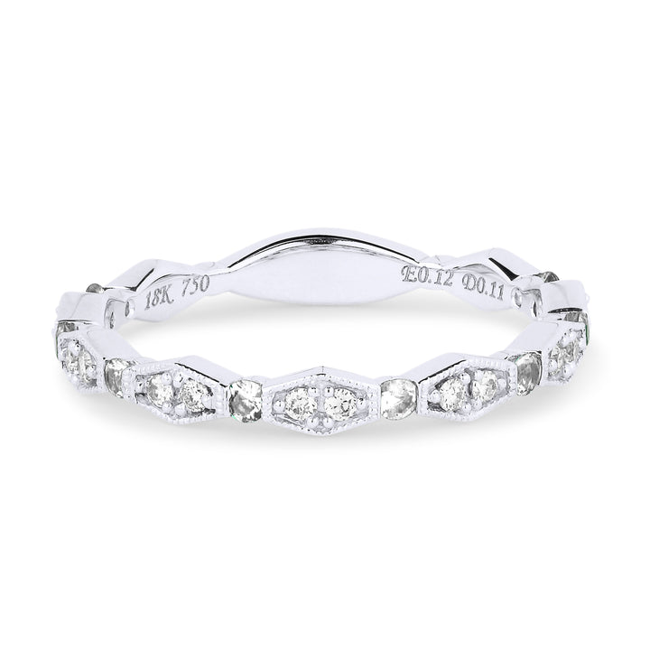 Beautiful Hand Crafted 14K White Gold White Diamond Arianna Collection Ring