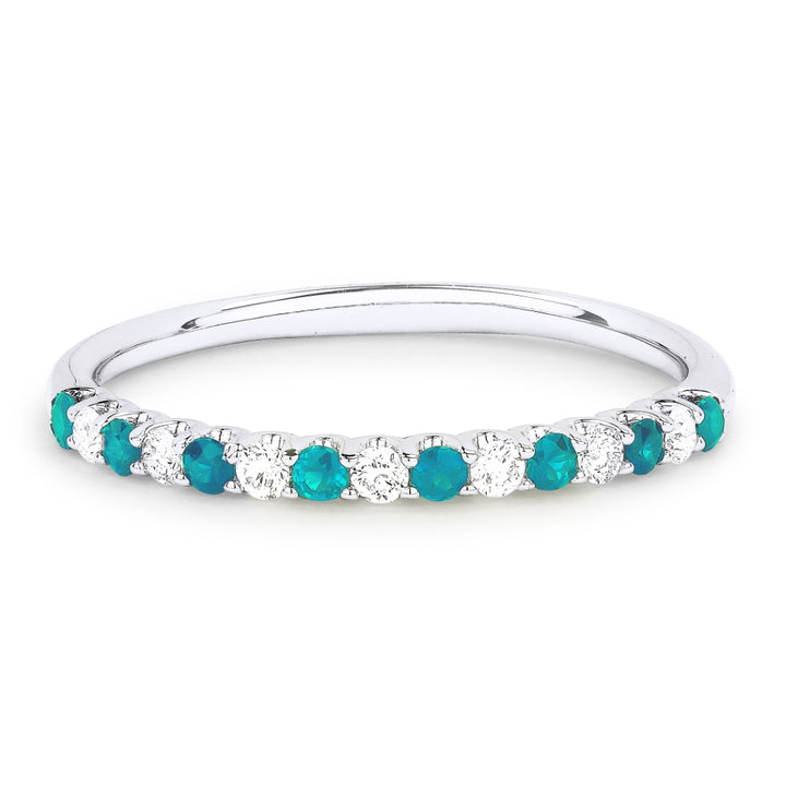 Beautiful Hand Crafted 14K White Gold  Blue Topaz And Diamond Arianna Collection Ring