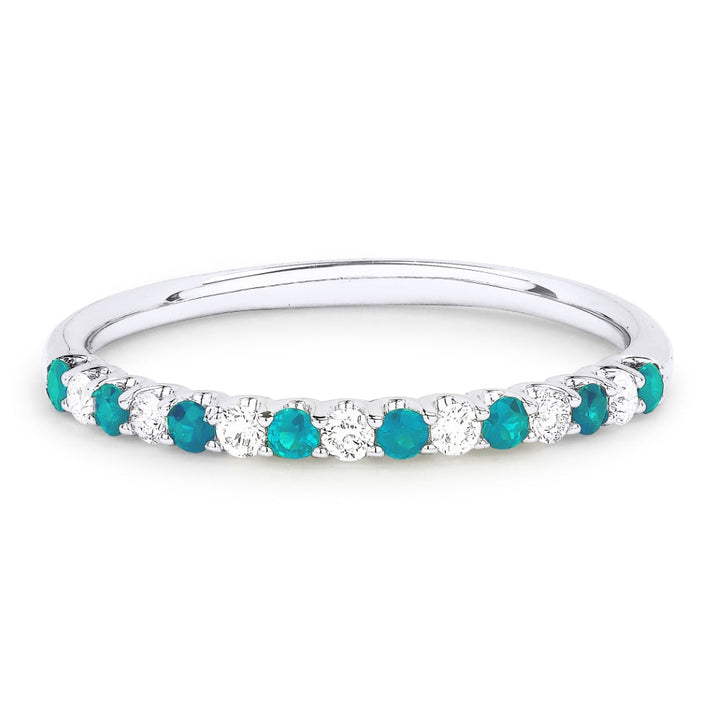 Beautiful Hand Crafted 14K White Gold  Blue Topaz And Diamond Arianna Collection Ring