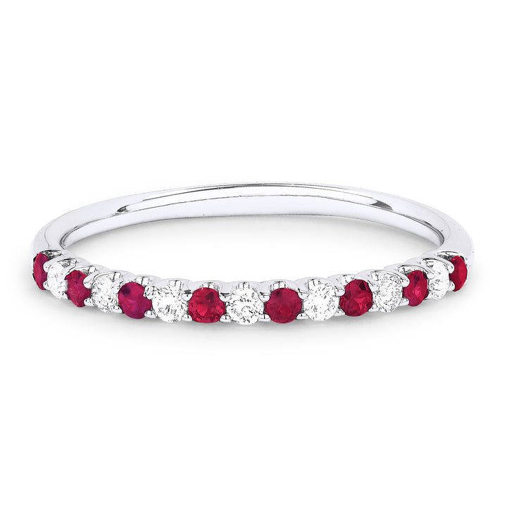 Beautiful Hand Crafted 14K White Gold  Ruby And Diamond Arianna Collection Ring
