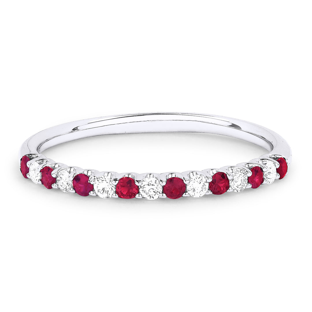Beautiful Hand Crafted 14K White Gold  Ruby And Diamond Arianna Collection Ring