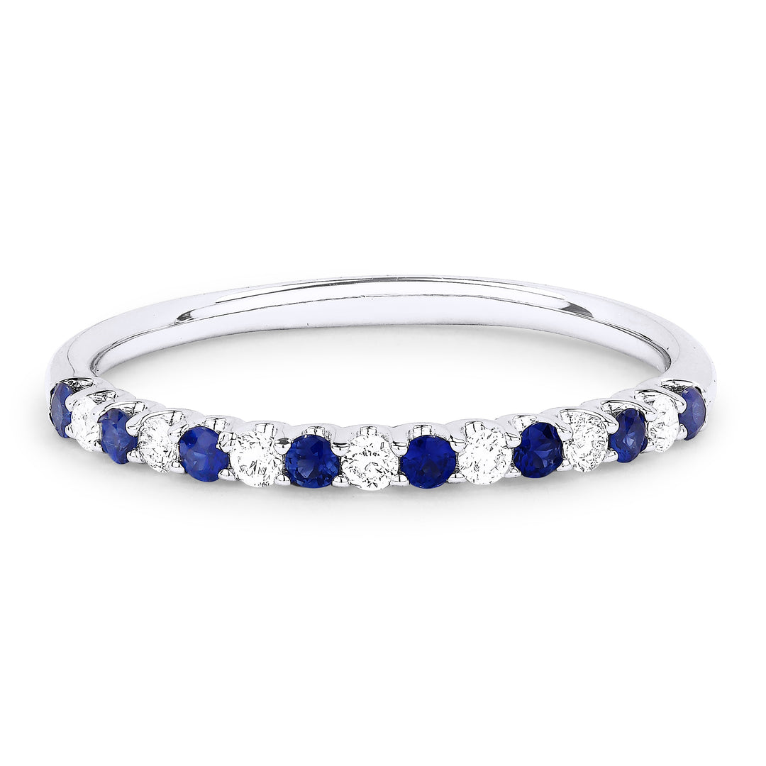 Beautiful Hand Crafted 14K White Gold  Sapphire And Diamond Arianna Collection Ring
