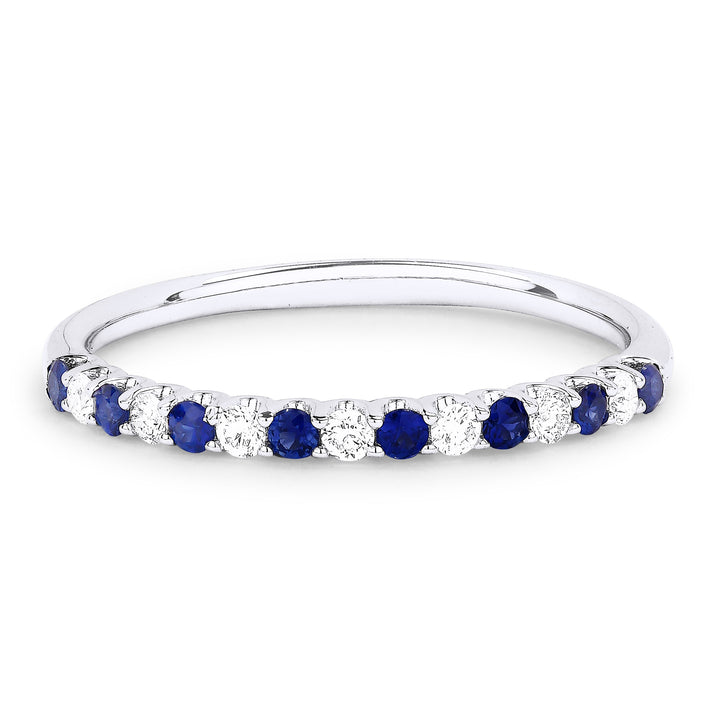 Beautiful Hand Crafted 14K White Gold  Sapphire And Diamond Arianna Collection Ring