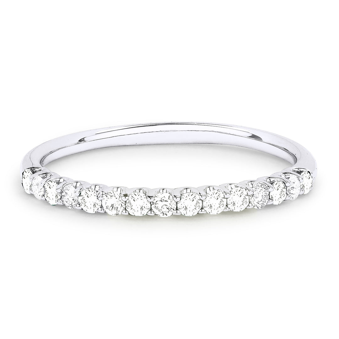 Beautiful Hand Crafted 14K White Gold White Diamond Milano Collection Ring