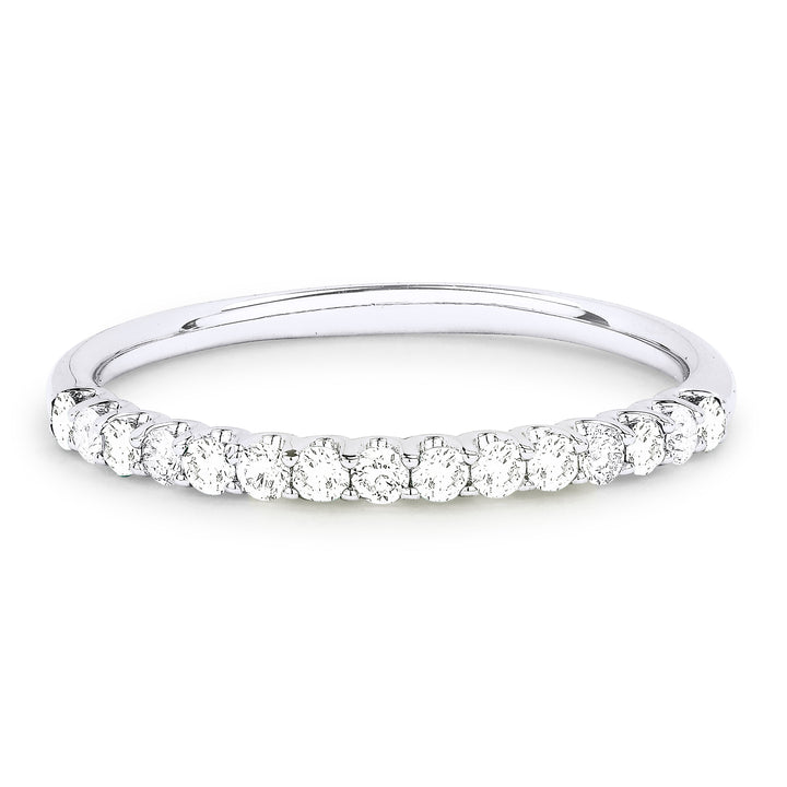 Beautiful Hand Crafted 14K White Gold White Diamond Milano Collection Ring