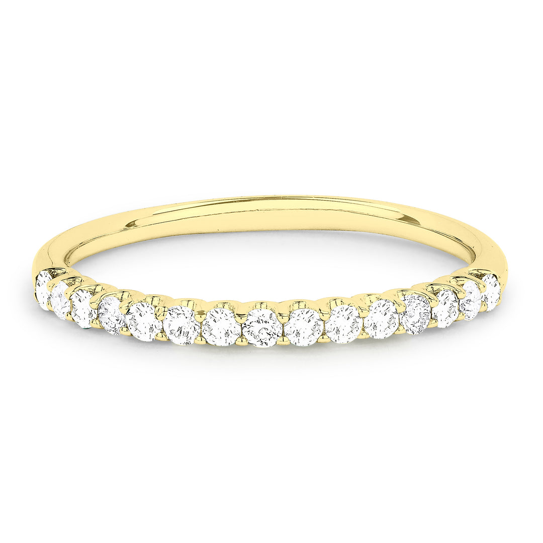 Beautiful Hand Crafted 14K Yellow Gold White Diamond Milano Collection Ring