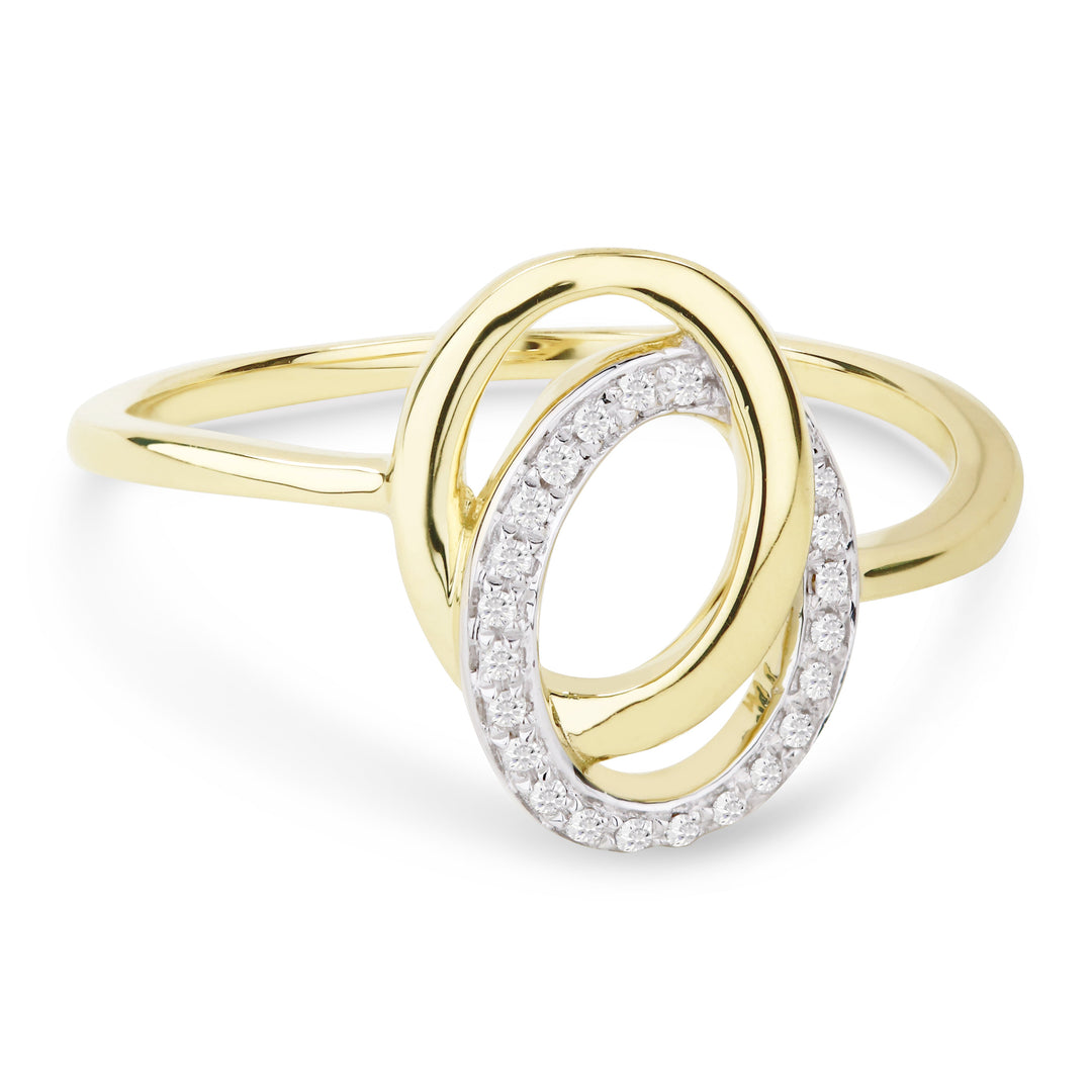 Beautiful Hand Crafted 14K Yellow Gold White Diamond Milano Collection Ring