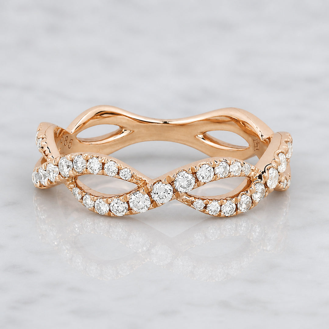 Madison L 14K Rose Gold Diamond Stackable Ring - style R1424P