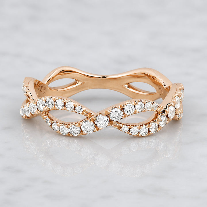 Madison L 14K Rose Gold Diamond Stackable Ring - style R1424P