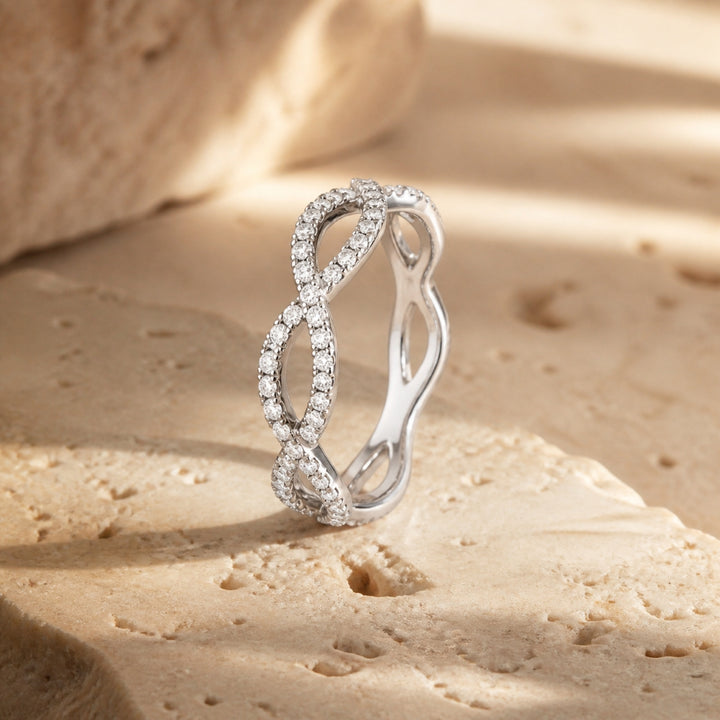 R1424 - 14K Gold Diamond Stackable Ring