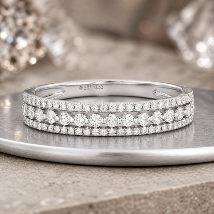 R1439 - 14K Gold Diamond Wedding Band