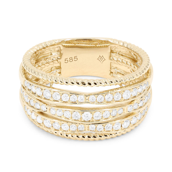 Madison L 14K Yellow Gold Diamond Cocktail Ring - style R1441Y