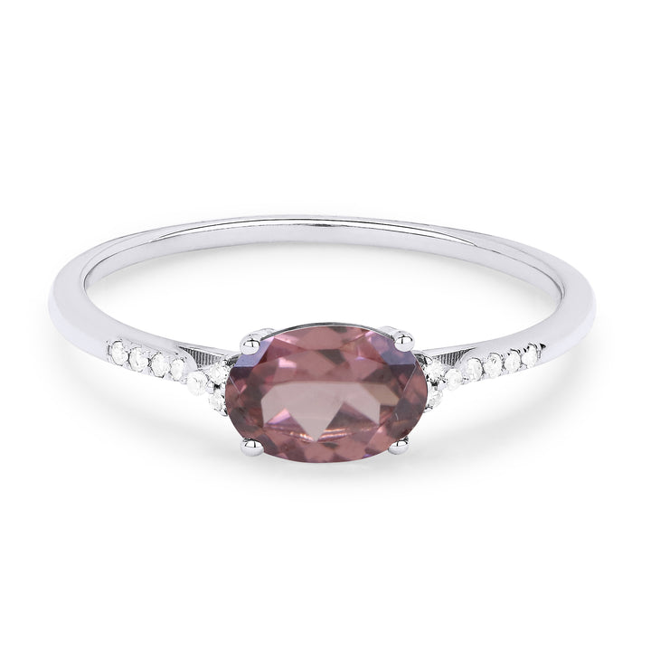 Beautiful Hand Crafted 14K White Gold 7X5MM Tanzanite And Diamond Essentials Collection Ring