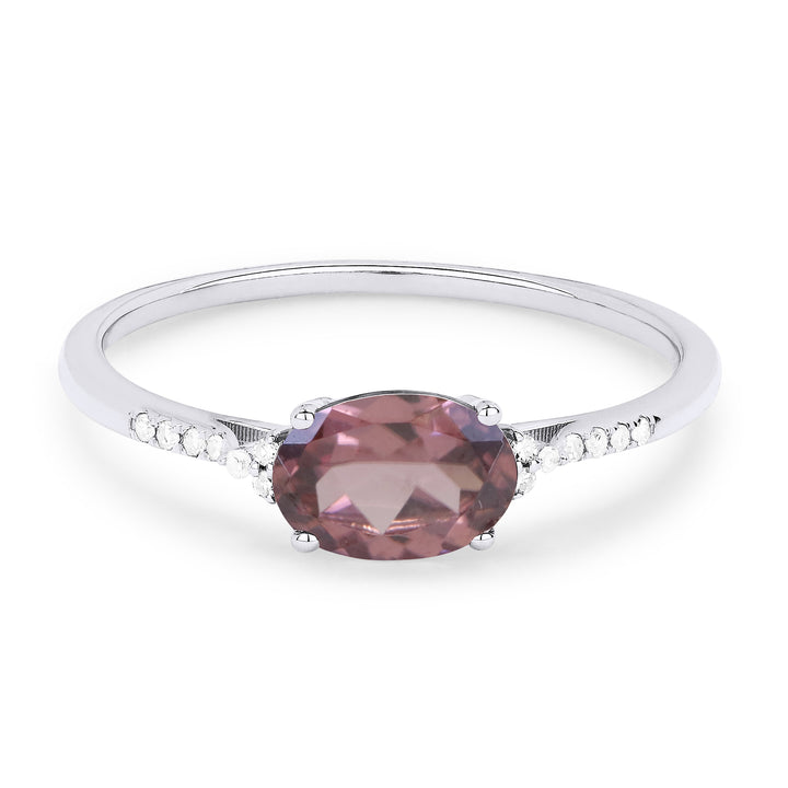 Beautiful Hand Crafted 14K White Gold 7X5MM Tanzanite And Diamond Essentials Collection Ring