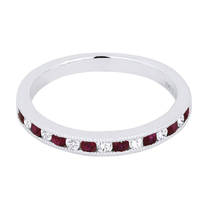 Beautiful Hand Crafted 18K White Gold  Ruby And Diamond Arianna Collection Ring