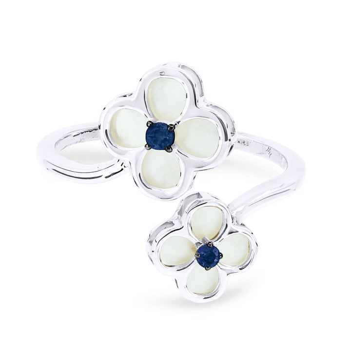 Beautiful Hand Crafted 14K White Gold  Sapphire And Diamond Milano Collection Ring