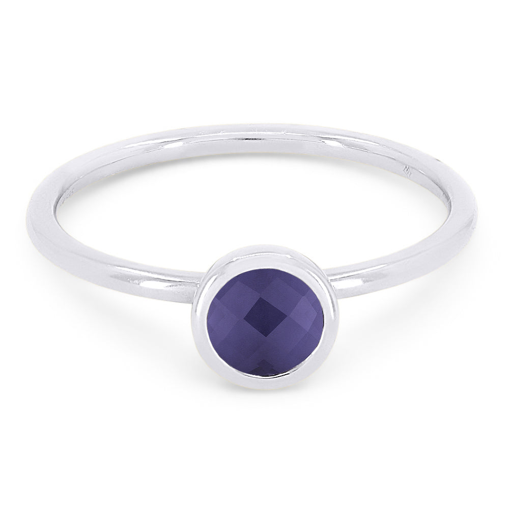Madison L 14K White Gold Created Alexandrite Round Ring - style R1497AXW