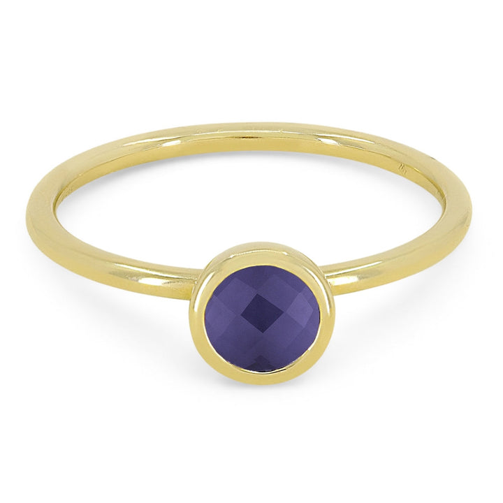 Madison L 14K Yellow Gold Created Alexandrite Round Ring - style R1497AXY