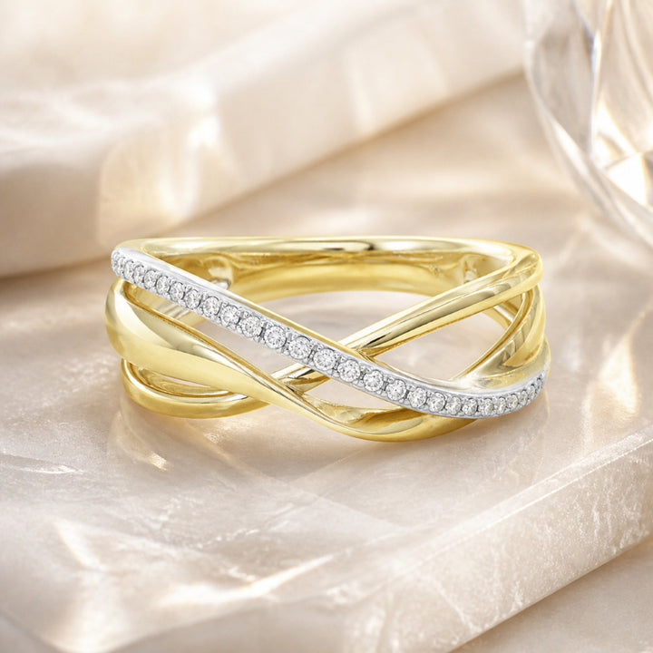R1502 - 14K Yellow Gold Diamond Ring