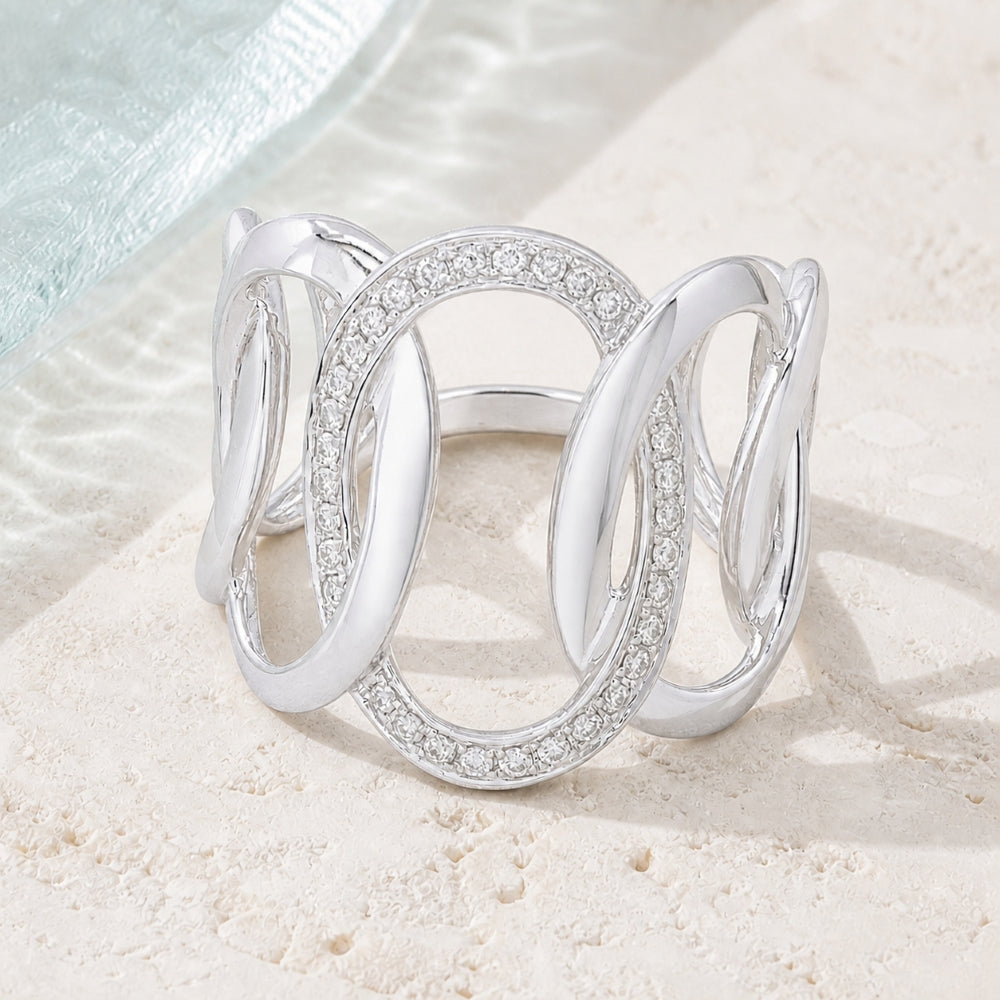 R1503 - 14K Gold Diamond Cocktail Ring