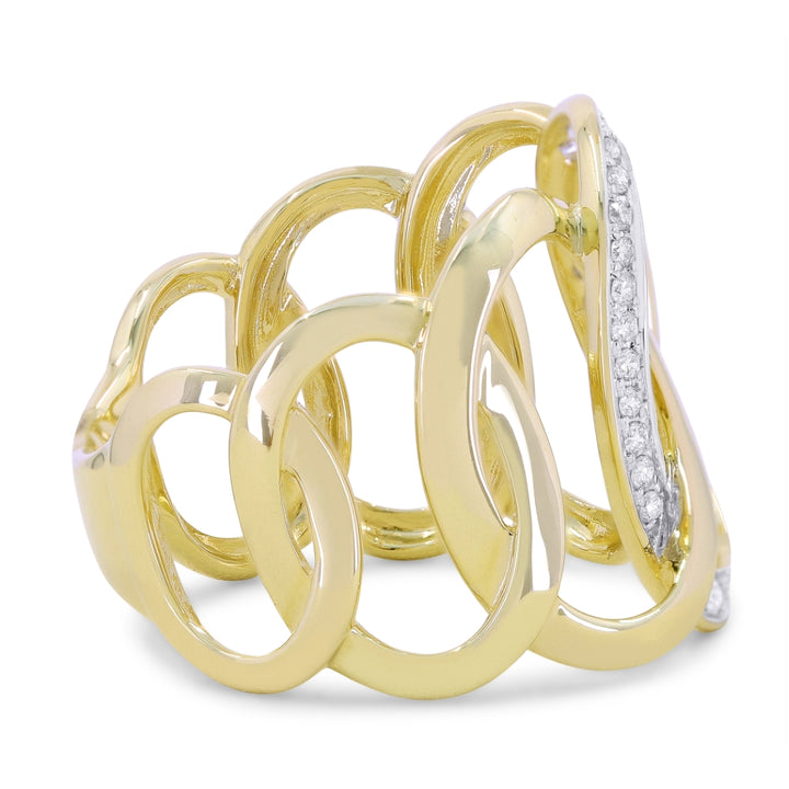 R1503 - 14K Gold Diamond Cocktail Ring