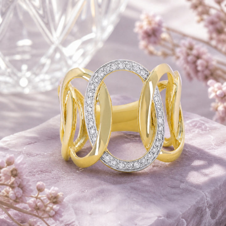 R1503 - 14K Gold Diamond Cocktail Ring