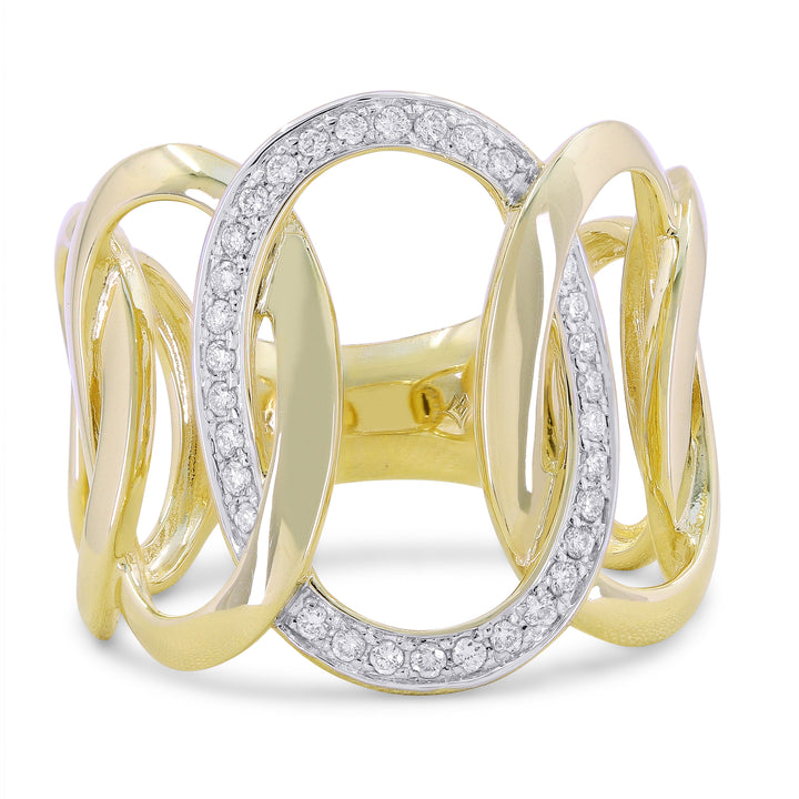 Madison L 14K Yellow Gold Diamond Cocktail Ring - style R1503Y