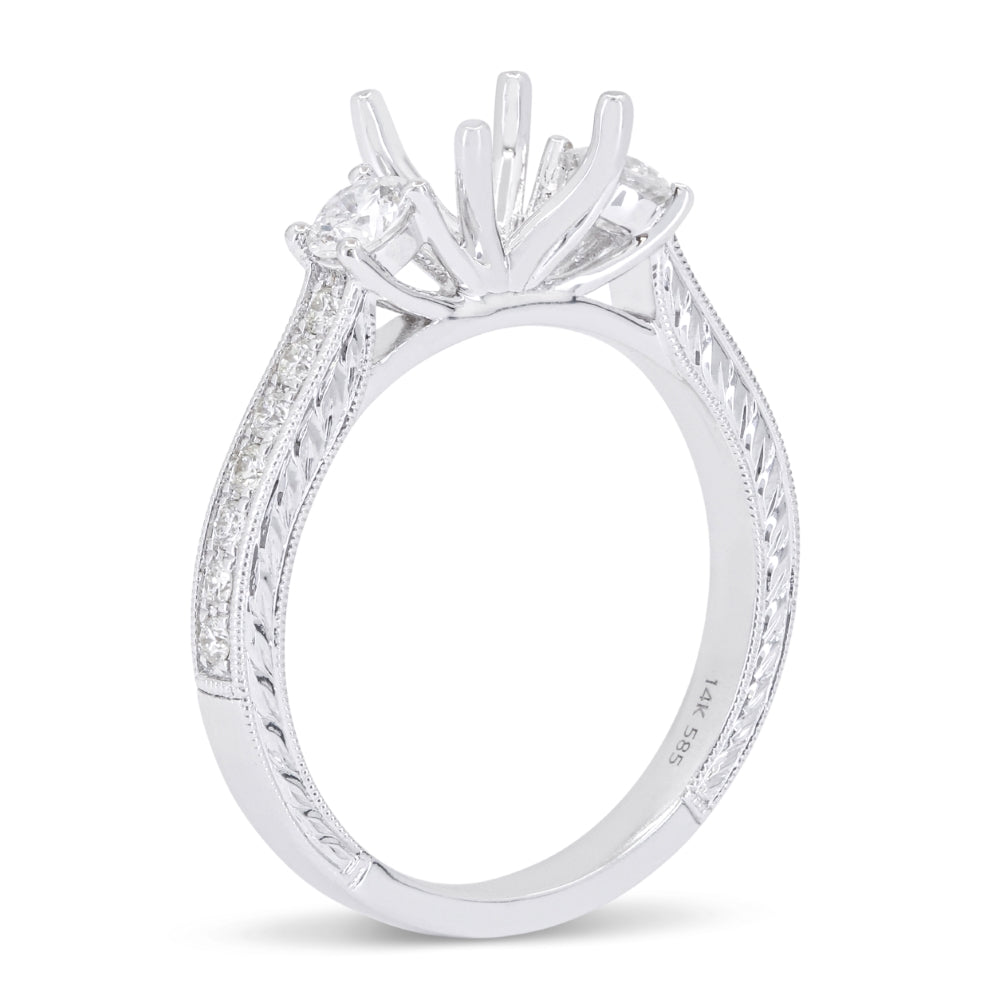 Madison L 14K White Gold Diamond Engagement Ring - style R1562W-ER (1) - view 2