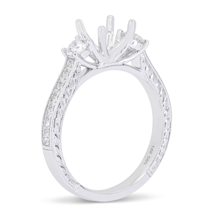 Madison L 14K White Gold Diamond Engagement Ring - style R1562W-ER (1) - view 2