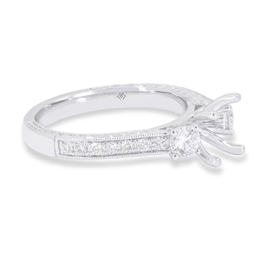 Madison L 14K White Gold Diamond Engagement Ring - style R1562W-ER (1) - view 3