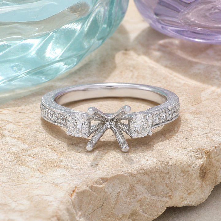 R1562 - 14K White Gold Diamond Engagement Ring