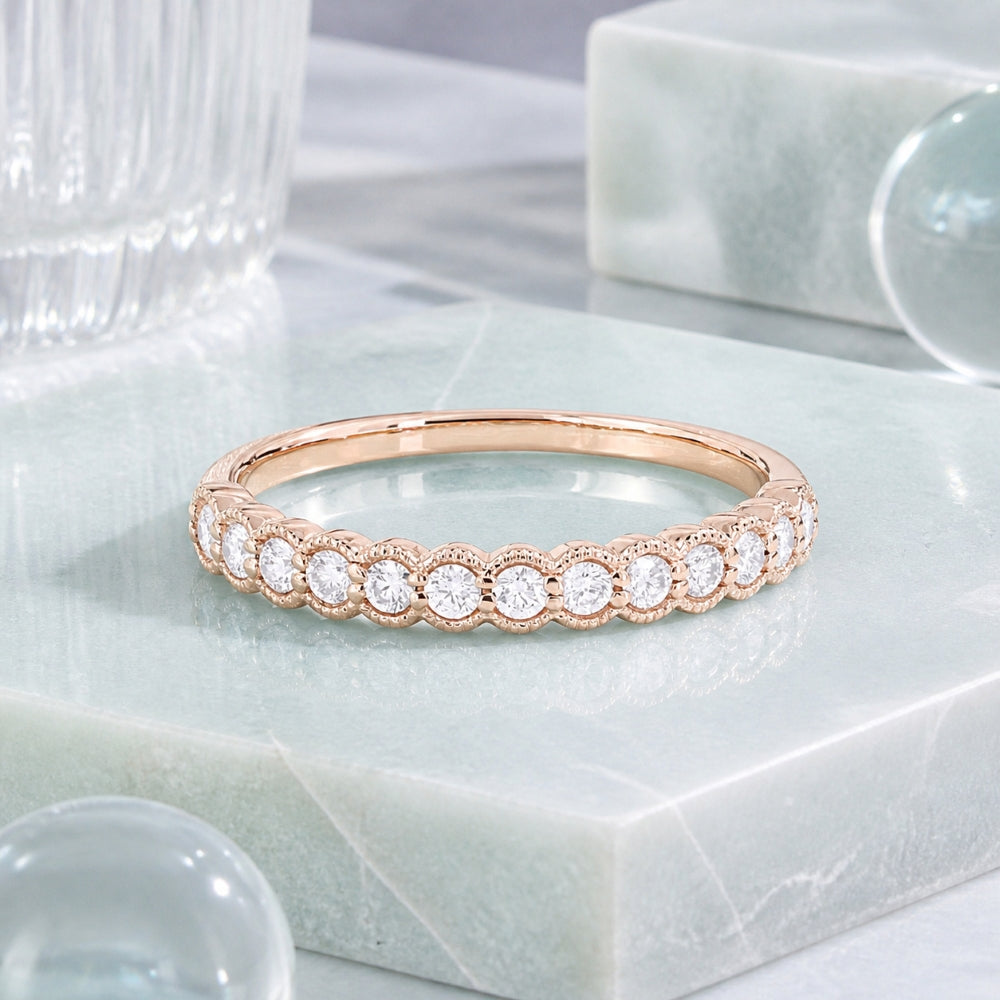 R1585 - 14K Gold Diamond Stackable Ring
