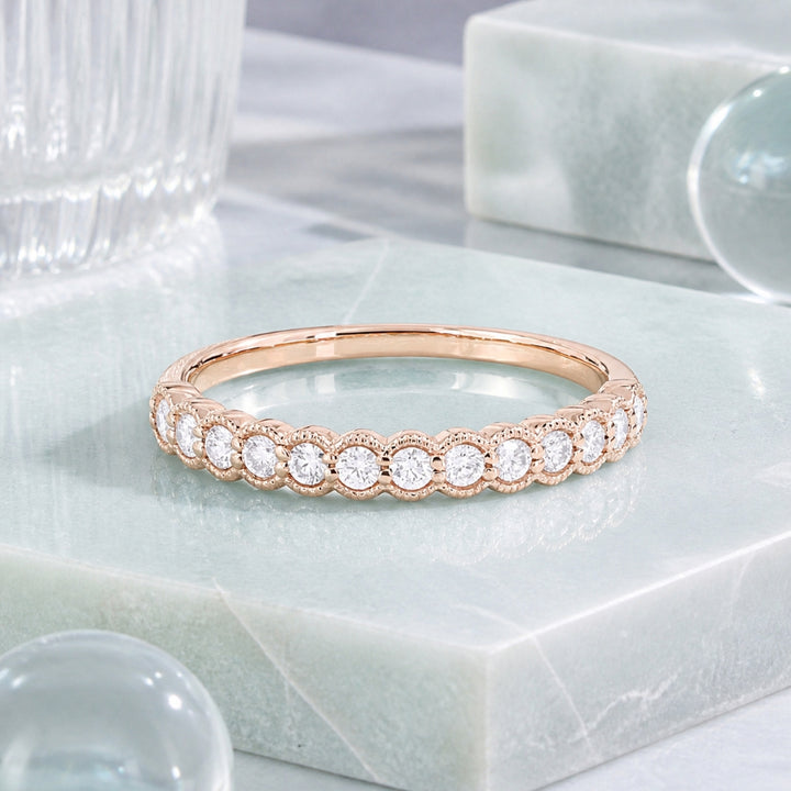 R1585 - 14K Gold Diamond Stackable Ring