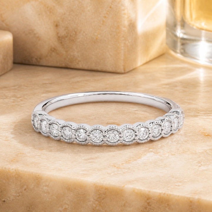 R1585 - 14K Gold Diamond Stackable Ring