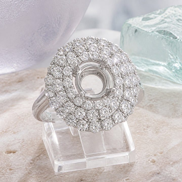 R1599 - 14K White Gold Diamond Engagement Ring