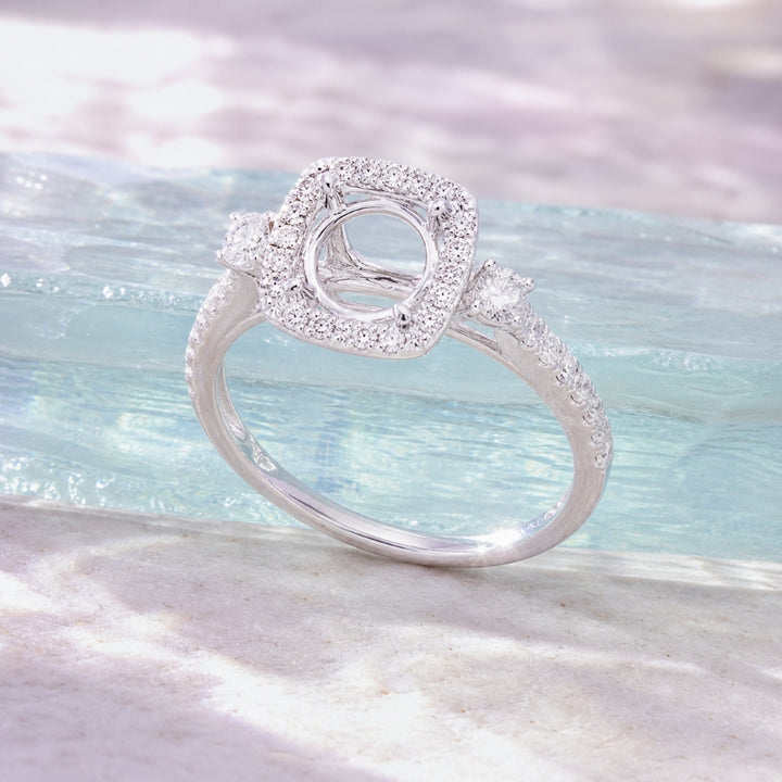 R1601 - 14K White Gold Diamond Engagement Ring
