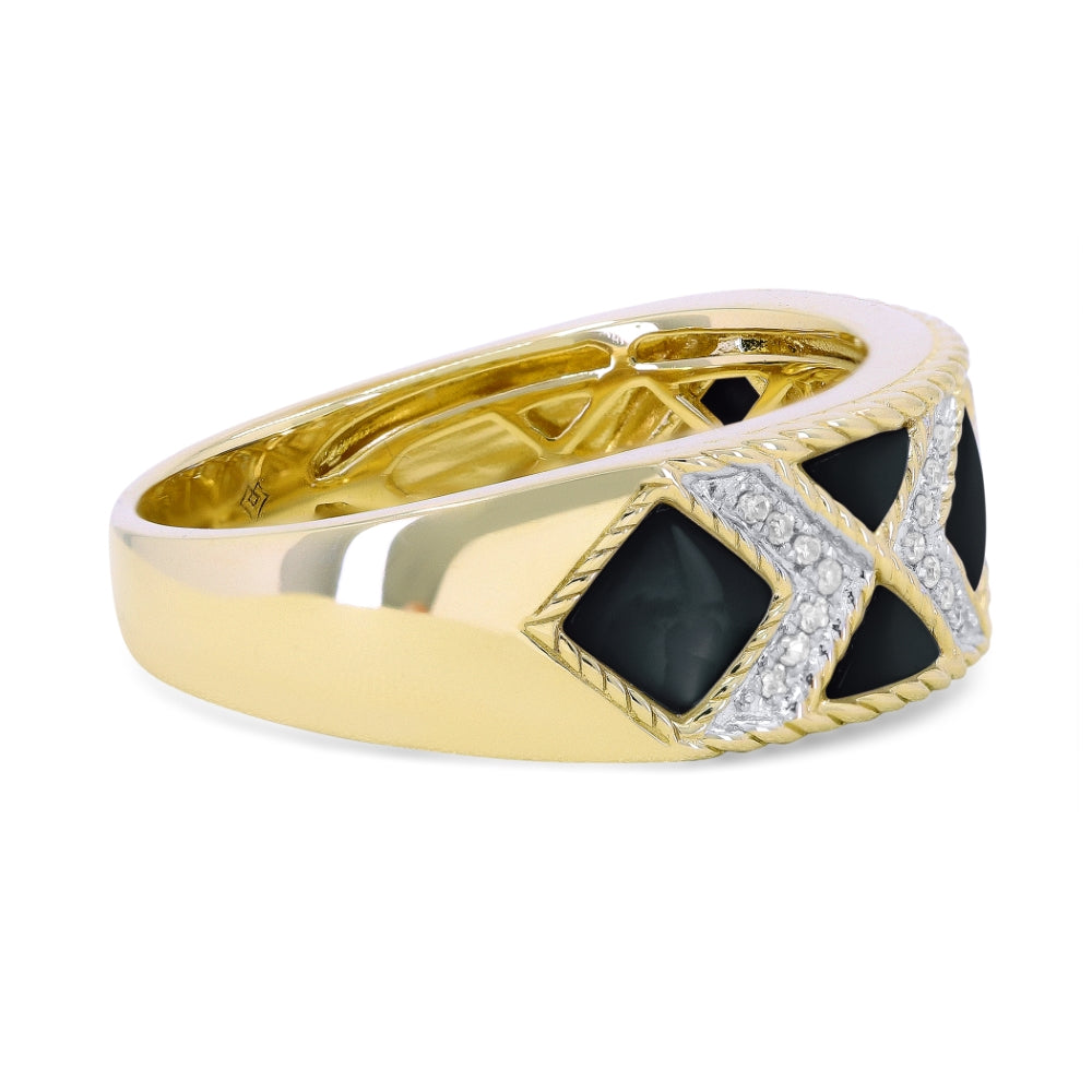 R1604 - 14K Yellow Gold Turquoise Honeycomb Ring