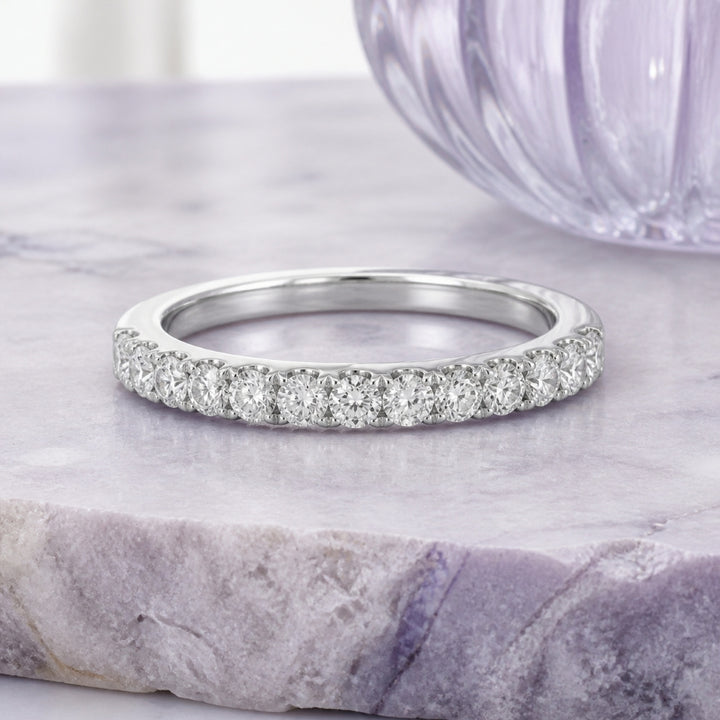R1607 - 14K White Gold Diamond Stackable Ring