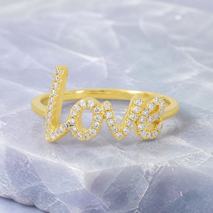 R1609 - 14K Gold Diamond Love Ring