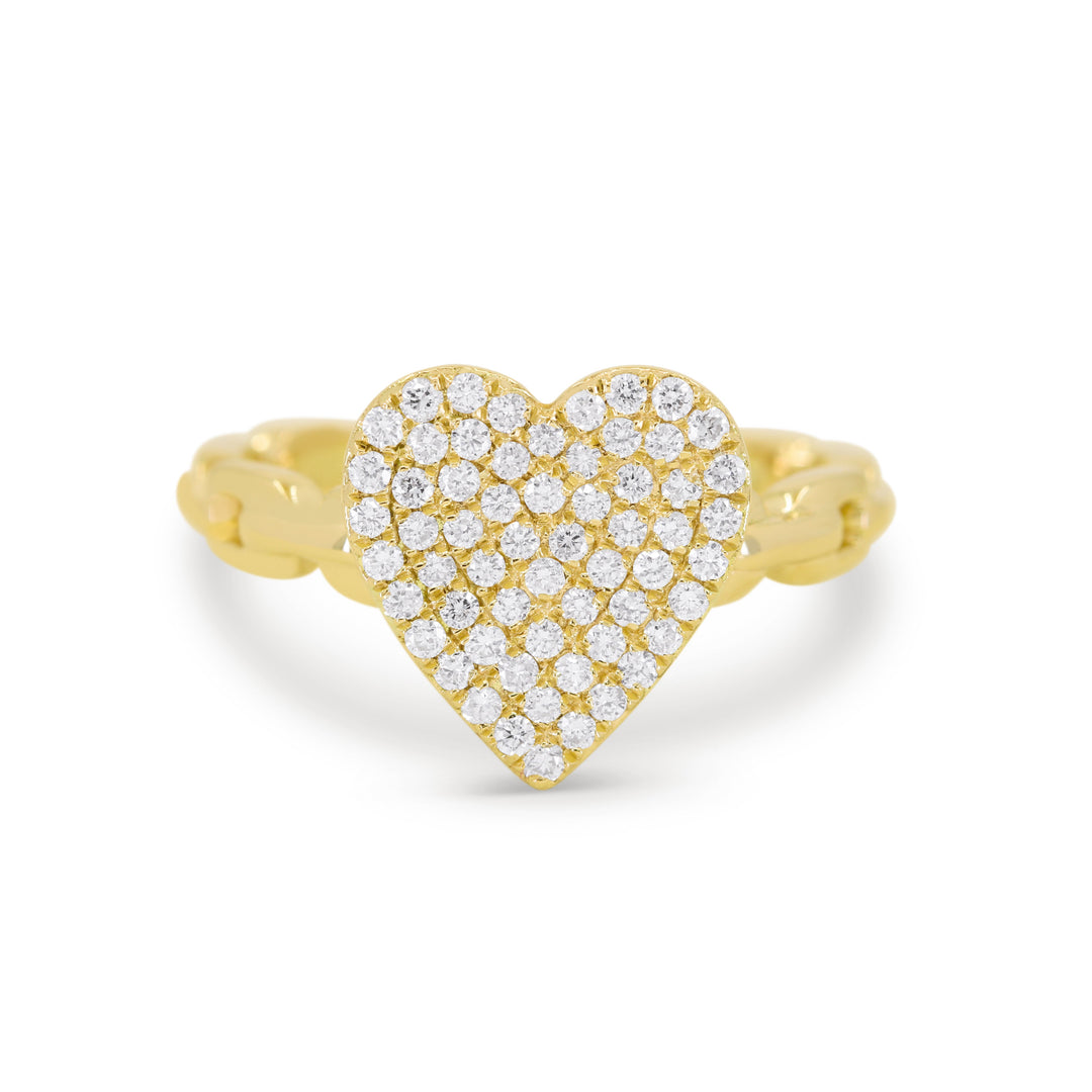 Beautiful Hand Crafted 14K Yellow Gold White Diamond Milano Collection Ring