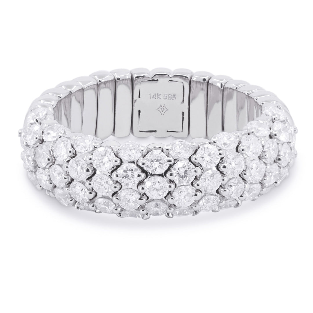 Beautiful Hand Crafted 14K White Gold White Diamond Milano Collection Ring