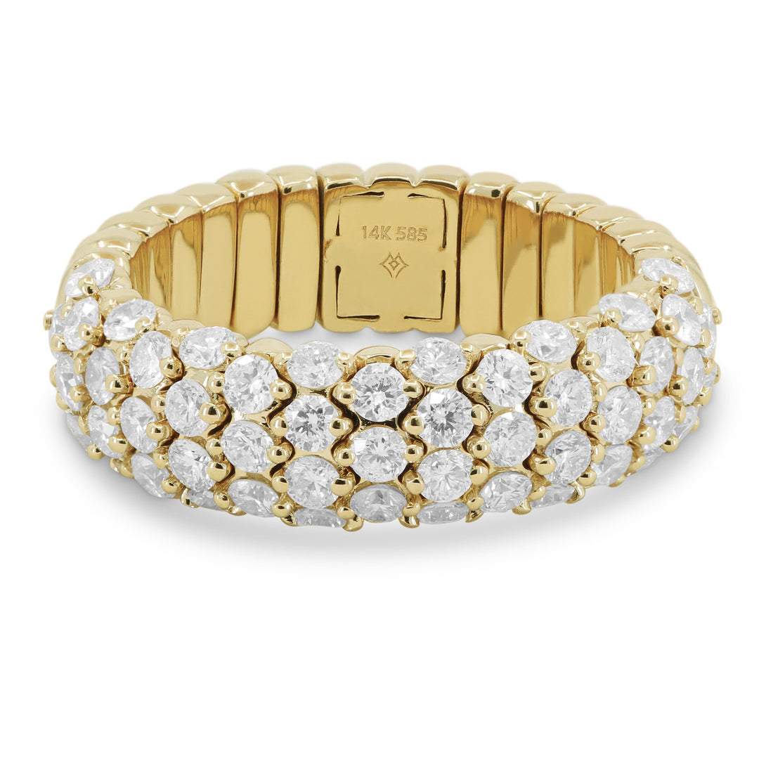 Beautiful Hand Crafted 14K Yellow Gold White Diamond Milano Collection Ring