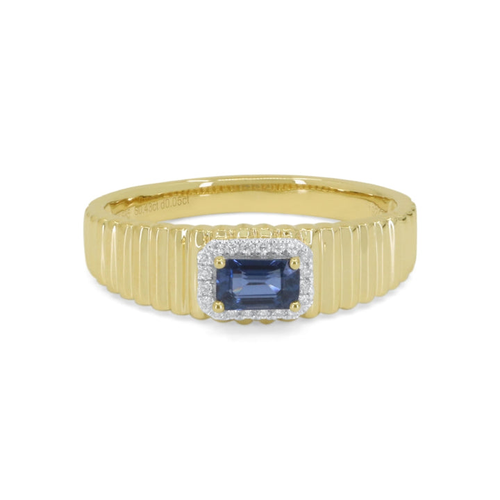 Beautiful Hand Crafted 14K Yellow Gold  Sapphire And Diamond Arianna Collection Ring