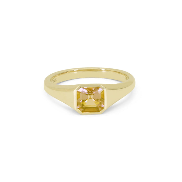 Beautiful Hand Crafted 14K Yellow Gold 6MM Citrine And Diamond Essentials Collection Ring