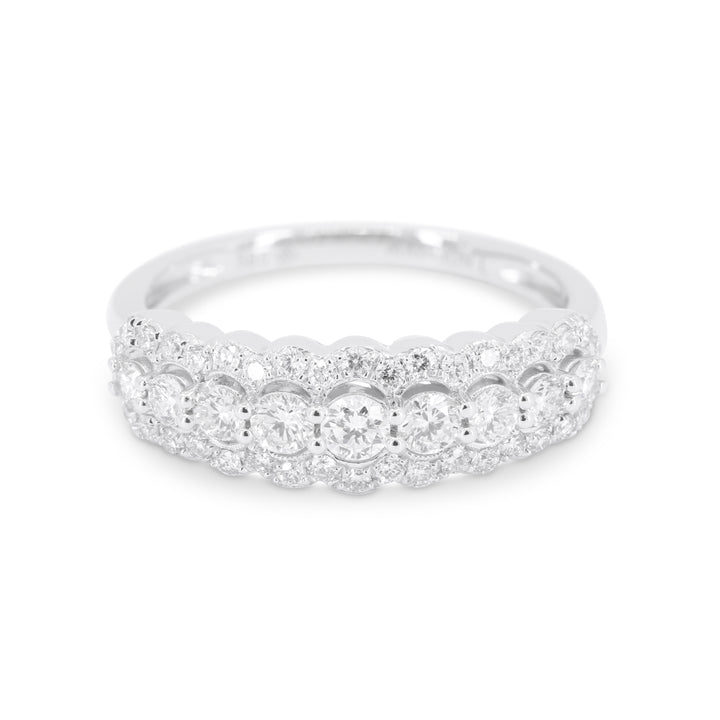 Beautiful Hand Crafted 14K White Gold White Diamond Aspen Collection Ring