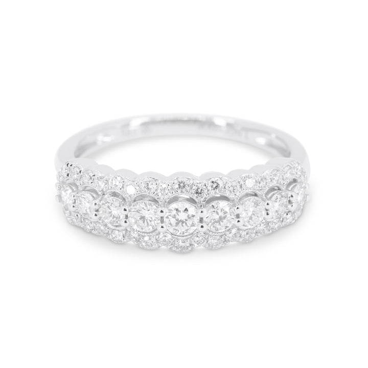 Beautiful Hand Crafted 14K White Gold White Diamond Aspen Collection Ring