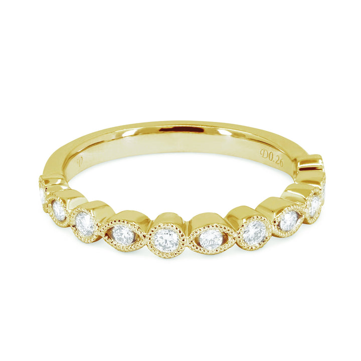 Beautiful Hand Crafted 14K Yellow Gold White Diamond Bridal Collection Ring