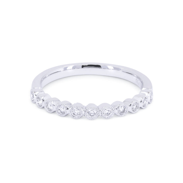 Beautiful Hand Crafted 14K White Gold White Diamond Bridal Collection Ring