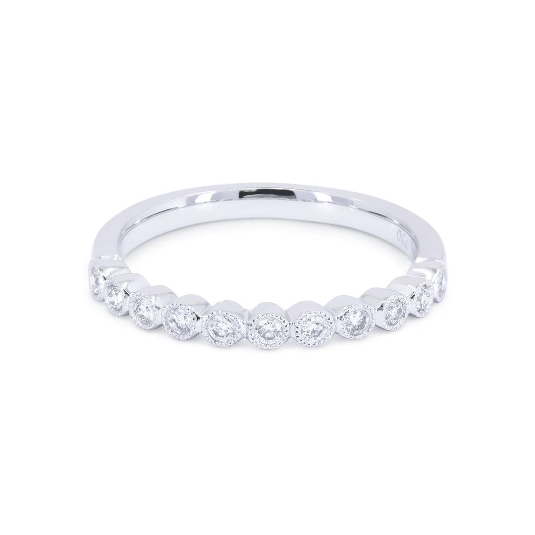 Beautiful Hand Crafted 14K White Gold White Diamond Bridal Collection Ring