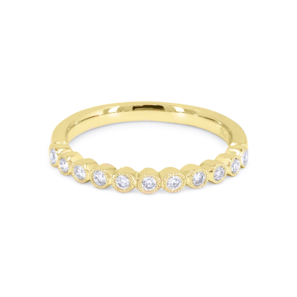 Beautiful Hand Crafted 14K Yellow Gold White Diamond Bridal Collection Ring